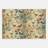 蝶の包み紙フラットシートセット3 ラッピングペーパーシート (正面)