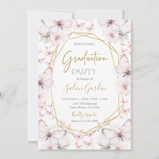 蝶の卒業パーティー 招待状 (正面)