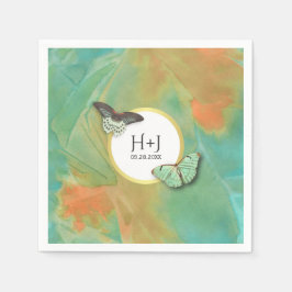 蝶の南西の色結婚の スタンダードカクテルナプキン