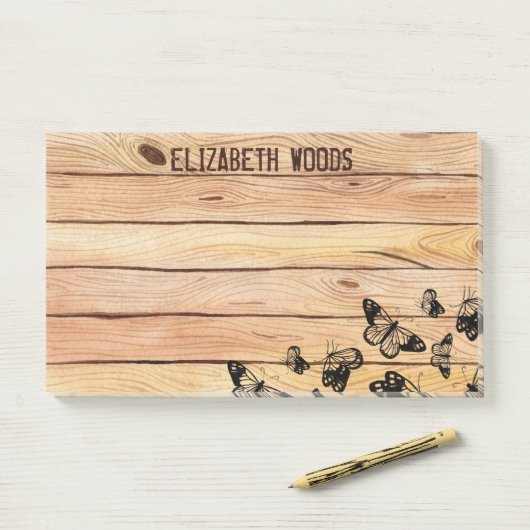 蝶の名前素朴付き水彩の木   ポストイット (デスク)