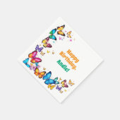 蝶の喜びの誕生日パーティー スタンダードカクテルナプキン (角)