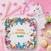 蝶の喜びの誕生日パーティー ペーパープレート (パーティー)