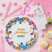 蝶の喜びの誕生日パーティー ペーパープレート (パーティー)