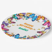 蝶の喜びの誕生日パーティー ペーパープレート (アングル)