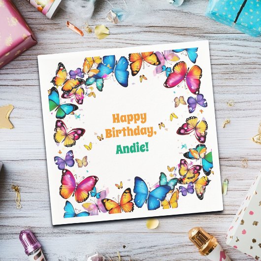 蝶の喜び 誕生日パーティー スタンダードカクテルナプキン