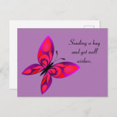 蝶の回復お見舞いポストカード ポストカード (正面/裏面)