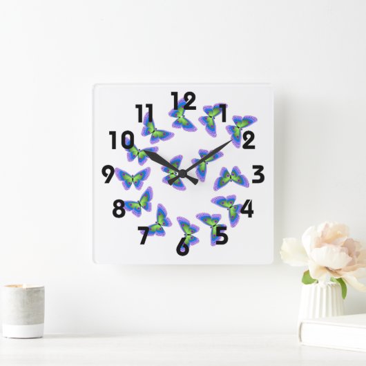 蝶の壁時計 スクエア壁時計 (ホーム)