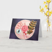 蝶の変態グリーティングカード カード (黄色い花)