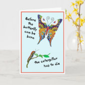 蝶の変態 カード (黄色い花)