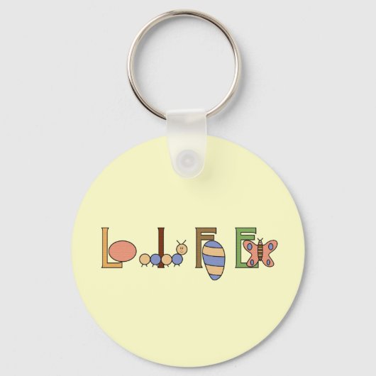 蝶の変態 キーホルダー (正面)