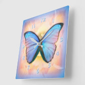 蝶の変態 スクエア壁時計 (傾斜)