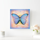 蝶の変態 スクエア壁時計 (ホーム)