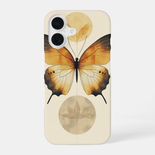 蝶の夢の風景 Phone Case – 自然のエレガンス iPhone 16ケース (裏面)