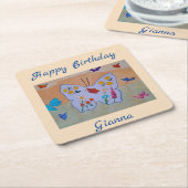 蝶の夢 スクエアペーパーコースター (アングル)