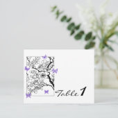 蝶の夢:紫結婚のテーブル番号 ポストカード (スタンド正面)