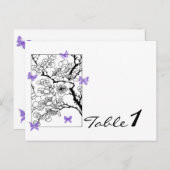蝶の夢:紫結婚のテーブル番号 ポストカード (正面/裏面)