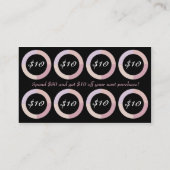 蝶の夢$10パンチカード ロイヤリティカード (裏面)