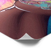 蝶の女のサイケデリック子の色のギフトモダン ポスター (角)