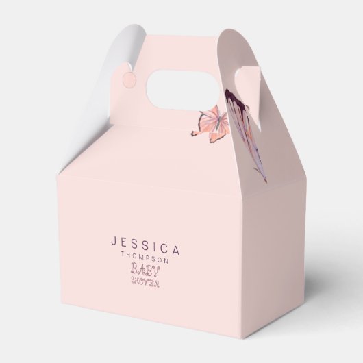 蝶の女の子の赤ちゃんシャワー フェイバーボックス (正面サイド)