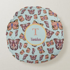 蝶の女の子名前入り ラウンドクッション