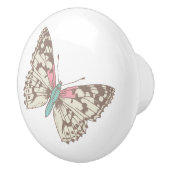 蝶の女の絵を描人は、アートドアノブをスケッチした セラミックノブ (右)