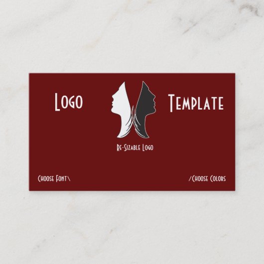 蝶の女性の顔 名刺 (正面)