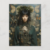 蝶の女性はがき ポストカード (正面)