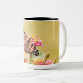 蝶の女神の写真と二絵を描音のマグ ツートーンマグカップ (正面右)