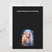 蝶の妖精のプリンセスブロンド髪の女の子のファンタジー 招待状 (裏面)