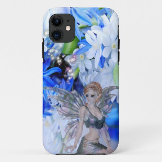 蝶の妖精の国の青い花 Case-Mate iPhoneケース (裏面)