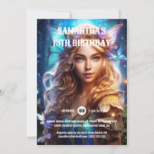 蝶の妖精姫　茶色の髪の少女　ファンタジー 招待状 (正面)