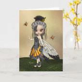「蝶の妖精」グリーティングカード カード (黄色い花)