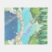 蝶の妖精 フリースブランケット (正面(横))