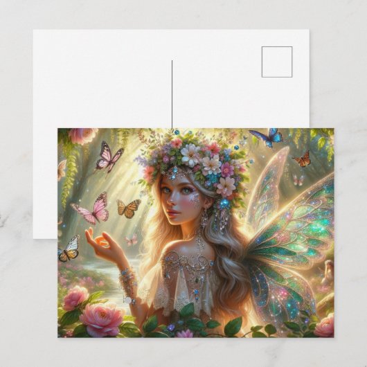 蝶の妖精 ポストカード (正面/裏面)