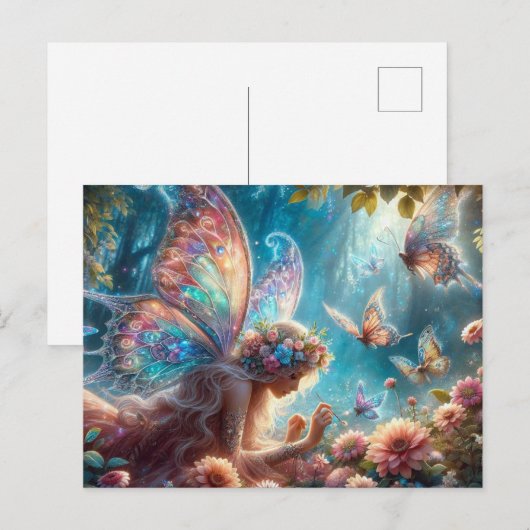 蝶の妖精 ポストカード (正面/裏面)