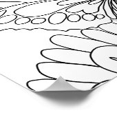 蝶の少女の女性の顔の塗り絵 ポスター (角)