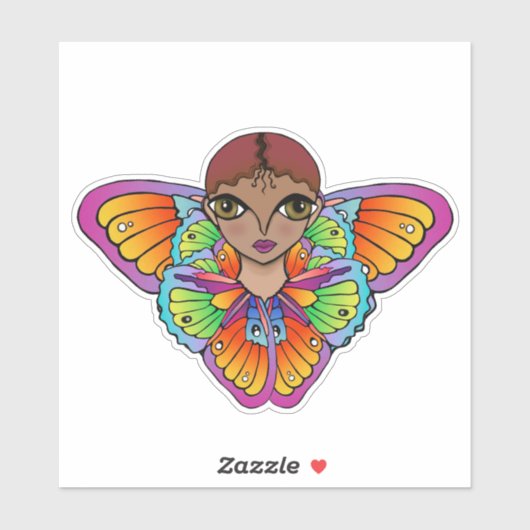 蝶の少女 シール (シート)