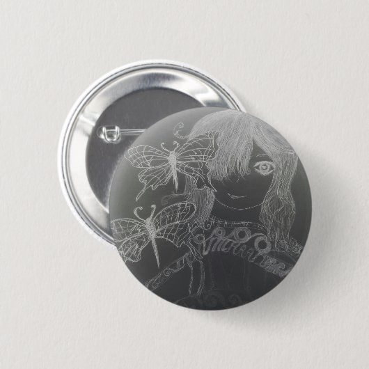 蝶の少女 缶バッジ (正面&裏面)