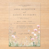 蝶の山花結婚の アクリル招待状 (正面)