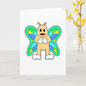 蝶の幸せ カード (黄色い花)