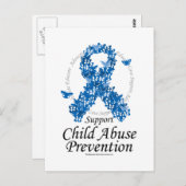 蝶の幼児虐待リボン ポストカード (正面/裏面)