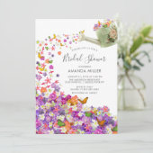 蝶の庭でのブライズシャワー招待状 招待状 (スタンド正面)