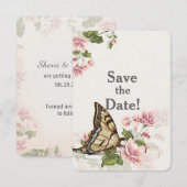 蝶の庭での結婚式　保存日付のお知らせ 招待状 (正面/裏面)