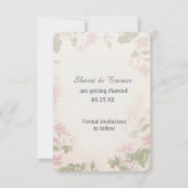 蝶の庭での結婚式 Save The Date 招待状 (裏面)