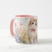 蝶の庭の子猫マグカップ マグカップ (正面左)