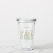 蝶の庭の花を飾ったオーダーメイドグラス アクリルタンブラー (裏面)