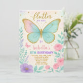 蝶の庭の誕生日招待状 招待状 (スタンド正面)