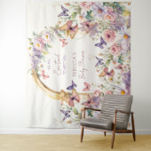 蝶の庭の赤ちゃんシャワー写真の背景 タペストリー (インサイチュ)