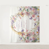 蝶の庭ブライダルシャワー写真の背景 タペストリー (正面)