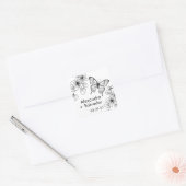 蝶の庭園パーソナライズされたお気に入りステッカー スクエアシール (封筒)